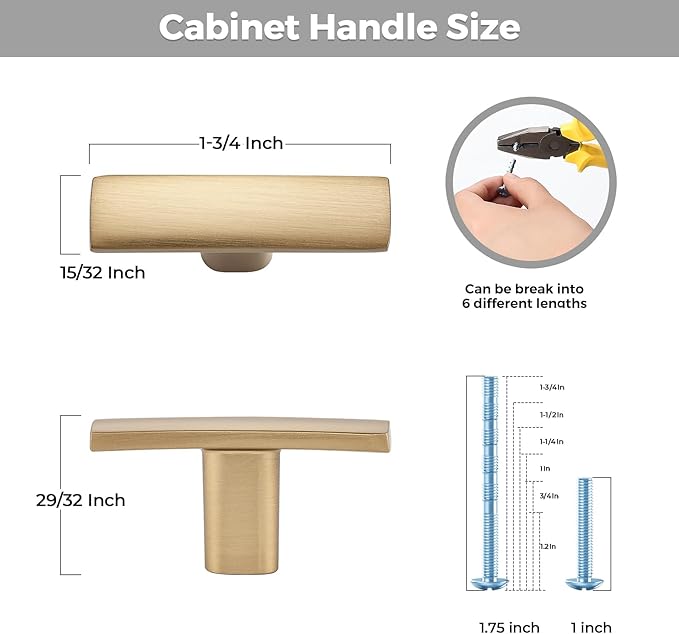 5 Pack Cabinet Handles Single Hole - Curved Cabinet Knobs Champagne Bronze Drawer Pulls for Kitchen Cupboard Solid Pulls for Dresser Drawer Arch Closet Hardware