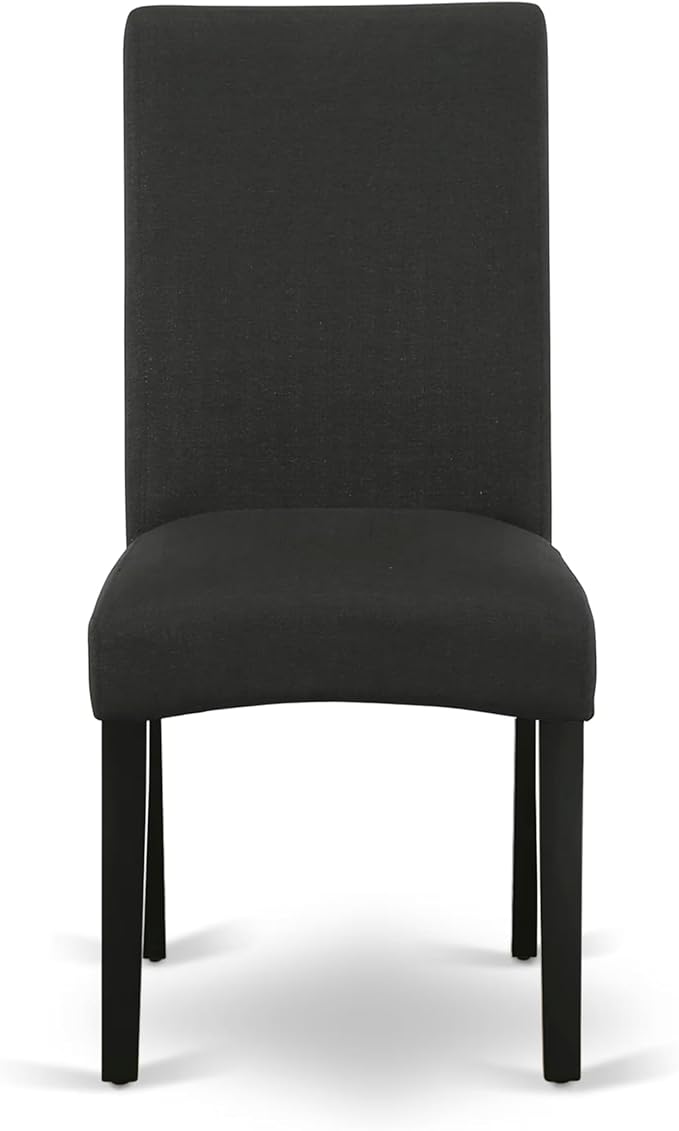 East West Furniture V677DR124-6 6 Piece Dining Table Set Contains a Rectangle Wooden Table with V-Legs and 4 Black Color Linen Fabric Parson Chairs with a Bench, 40x72 Inch, Multi-Color