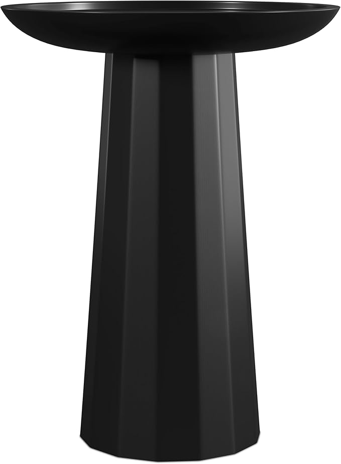 SIMPLIHOME Dayton Solid Mango Wood 13 Inch Wide Round Contemporary Wooden Accent Table in Black, Fully Assembled, for The Living Room and Bedroom