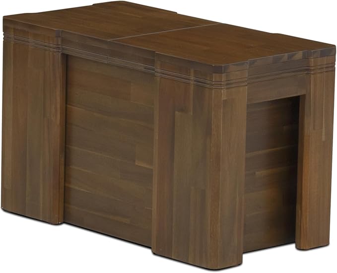 X02DA-2C8-32 6-Pc Dining Table Set includes an Extendable Rectangle Kitchen Table, 1 Coffee Table, 2 Polyester Dining Chairs and 2 Benches, 39x120 Inch, Antique Walnut