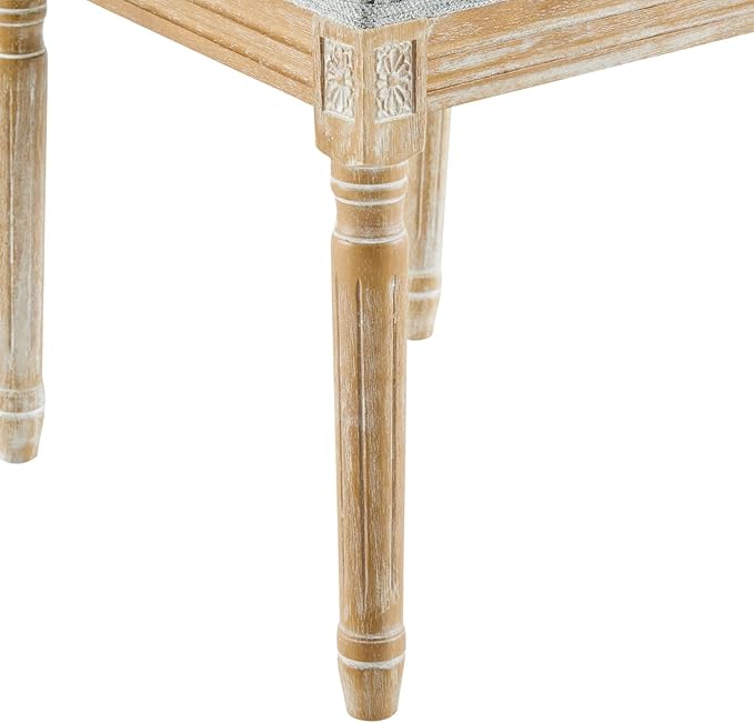Merax Upholstered Solid Wood Dining Chairs Set of 6, French Country Style Accent Side Seating Furniture for Kitchen, Living Room, Wicker Back, Grayish Green