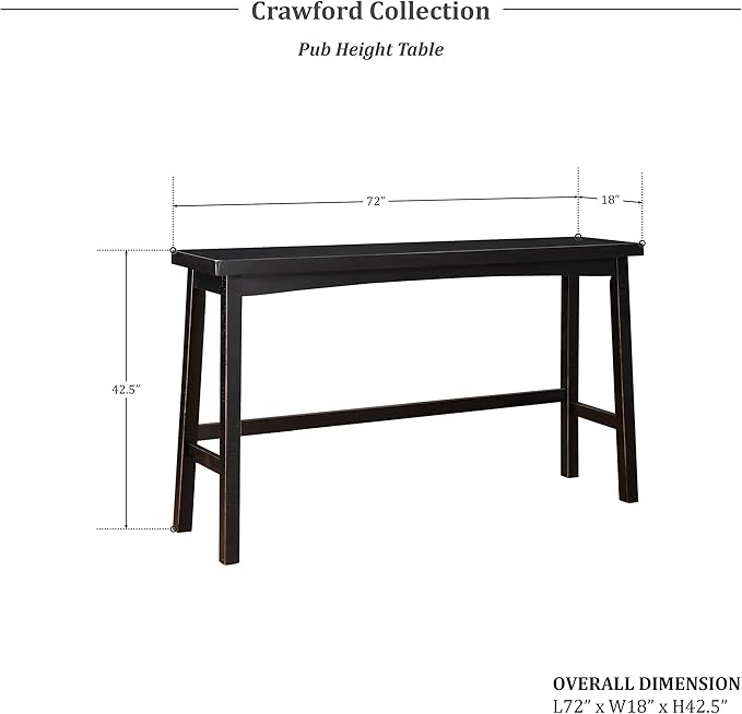 Lexicon Bar Table Set for 3, Small Kitchen Table Set Kitchen Island Table with 3 Saddle Bar Stools, 4 Piece Dining Table Set for Breakfast Nook, Living Room, Apartment, Pub Height, Black