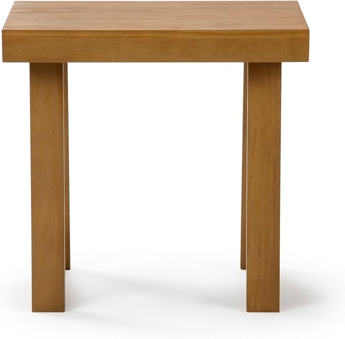 Plank+Beam Classic Rectangular Side Table, 25", Slim Side Table for Living Room, Narrow Nightstand for Small Spaces, Wood End Table for Bedroom, Pecan Wirebrush
