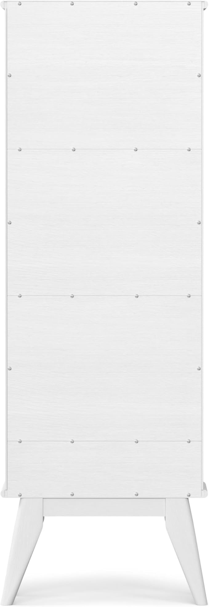 SIMPLIHOME Draper Solid Hardwood 64 inch x 22 inch Mid Century Modern Bookcase and Storage Unit in White for The Living Room, Study Room and Office