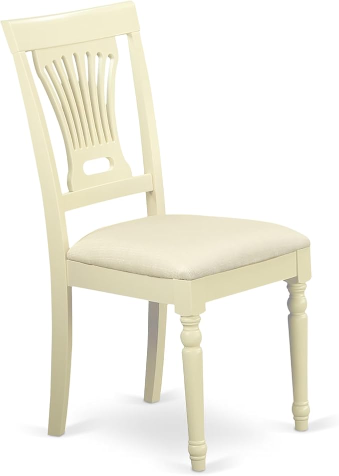 East West Furniture DOPL9-WHI-C 9 Piece Dining Table Set Includes a Rectangle Dining Room Table with Butterfly Leaf and 8 Linen Fabric Upholstered Chairs, 42x78 Inch, Buttermilk & Cherry