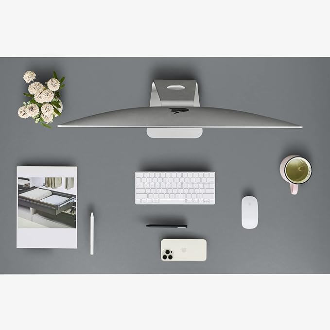 Kaboon Grey Table Top 30" D x 47.25" W, Solid One-Piece Desktop, Universal Wood Countertop, Reversible Laminate Top, Double Desks, L-Desk DIY, for Home and Commercial