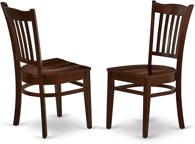 East West Furniture ANGR3-MAH-W 3 Piece Dinette Set for Small Spaces Contains a Round Dining Room Table with Pedestal and 2 Kitchen Dining Chairs, 36x36 Inch, Mahogany