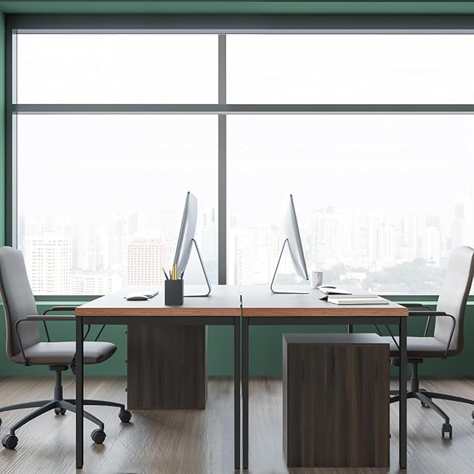 55 Inch Desk - Sturdy Metal Frame Computer Desk, Spacious Office Desk & Writing Desk with Easy Assembly, Durable Workstation for Home Office