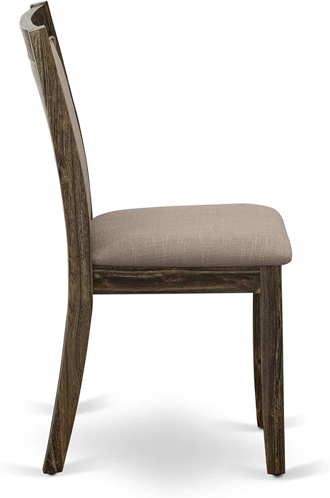 East West Furniture X727MZ748-6 6 Piece Dining Table Set Contains a Rectangle Kitchen Table with X-Legs and 4 Coffee Linen Fabric Upholstered Chairs with a Bench, 40x72 Inch, Multi-Color