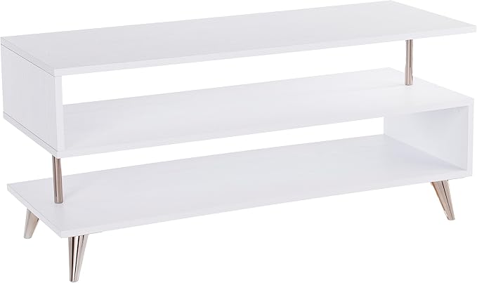 SEI Furniture Sills Low Profile TV Stand, White
