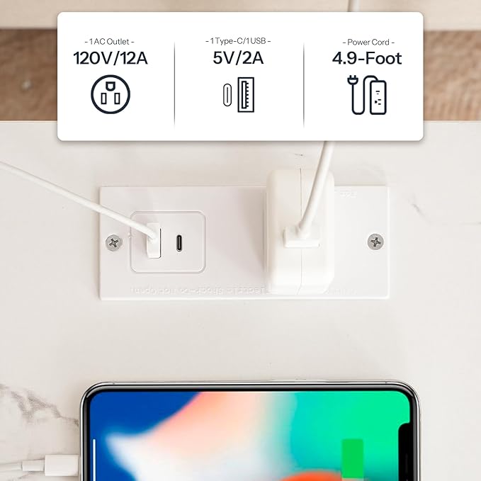HOOBRO Side Table with Charging Station, End Table with USB Port and Outlet, Nightstand with 2-Layer Storage Shelves for Small Spaces, Living Room, Bedroom, Stable Frame, Gold and Marble DM09UBZ01