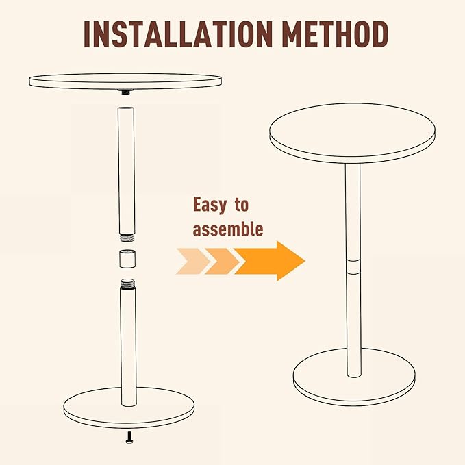 11.8" Round Clear Acrylic End Table - Modern Small Space Side Table for Living Room, Bedroom, Office, Outdoor | Sturdy, Easy to Install, Multi-Purpose