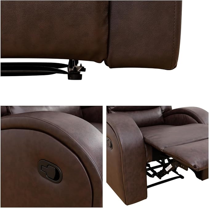 Leather Recliner Chair, Recliner Home Theater Seating, Electric Reclining Chair for Adult, Breathing Chair for Living Room, Brown