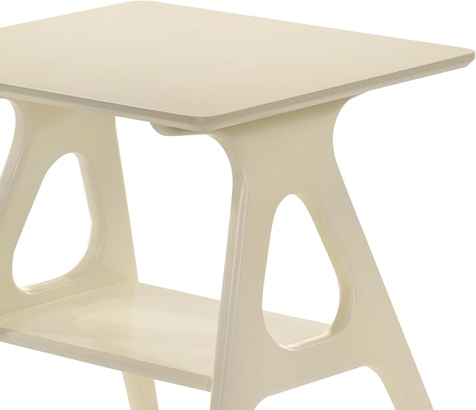 Roundhill Furniture Arona 3-Piece Coffee Table Set, Coffee Table and Two End Tables, Off-White Finish