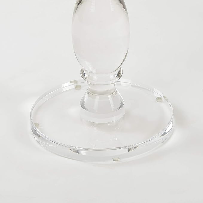 LIKENOW Acrylic End Table,Acrylic Side Table,Modern Nightstand with Clear Small Round Top and Solid Post for Living Room,Bedroom and Lobby 13.5x13.5x19.5 High inches