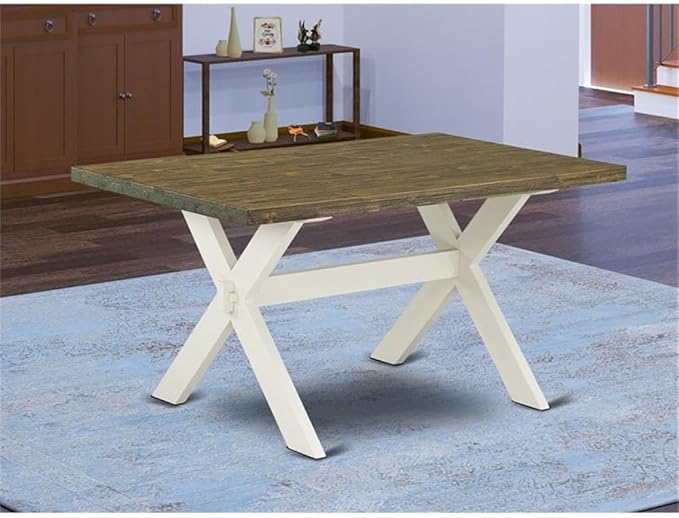East West Furniture XT076 X-Style Kitchen Table - a Rectangle Dining Table Top with Stylish Legs, 36x60 Inch, Multi-Color