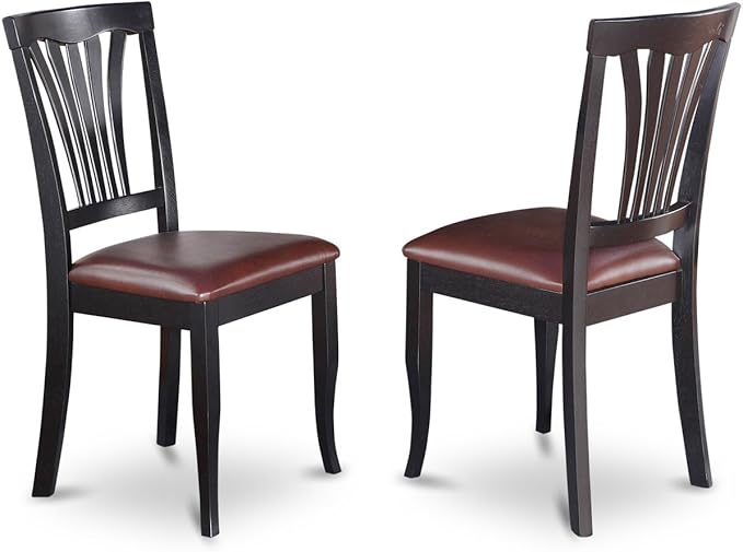 East West Furniture PLAV5-BCH-LC 5 Piece Kitchen Table & Chairs Set Includes an Oval Dining Table with Butterfly Leaf and 4 Faux Leather Dining Room Chairs, 42x78 Inch, Black & Cherry