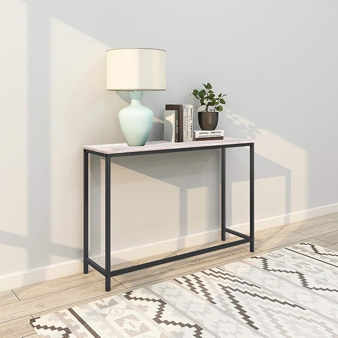 HOMERECOMMEND Sofa End Table Computer Desk Coffee Snack Console Tables for Living Room Or Corridor Hallway Oak