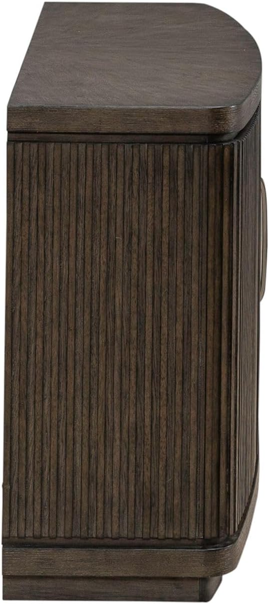 Liberty Furniture Cascade Falls 82 Inch TV Console for Living Room Media Storage - Satin Espresso Oak