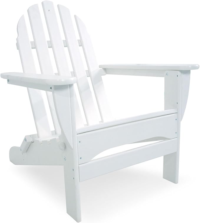 POLYWOOD AD5030WH Classic Folding Adirondack Chair, White 35.7 x 29 x 35.7 inches