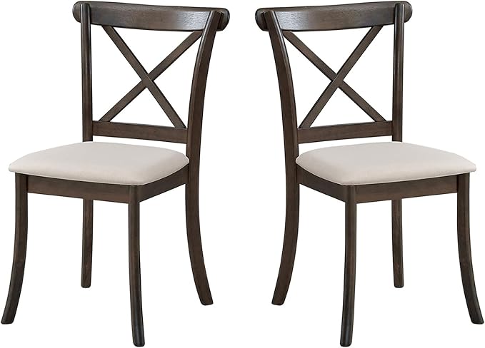 Wooden Dining Chairs Set of 2, Kitchen Chairs Upholstered Dining Chair, Farmhouse Dining Chairs for Dining Table, Max Load 300 Lbs,Brown