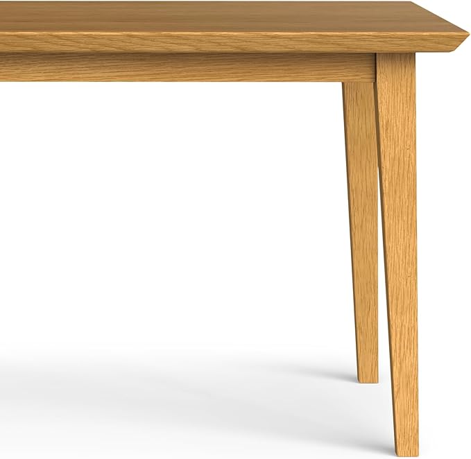 SIMPLIHOME Colby Dining Table, Solid Wood Oak Veneer in Oak, 60 x 36 inches, Contemporary-Style Rectangular Kitchen Table for up to 6 People