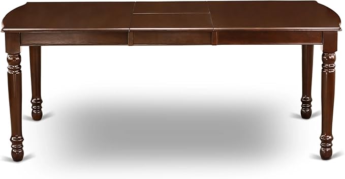 East West Furniture DOML7-MAH-W 7 Piece Dining Set Consist of a Rectangle Dining Room Table with Butterfly Leaf and 6 Wood Seat Chairs, 42x78 Inch, Mahogany