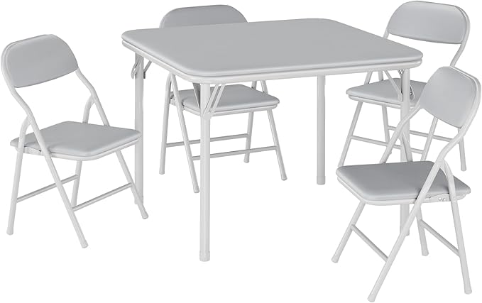 GarveeHome 5-Piece Kids Folding Table and Chairs Set, Toddlers Children's Activity Table and Chairs Set for Dining Room,Daycare,Classrooms