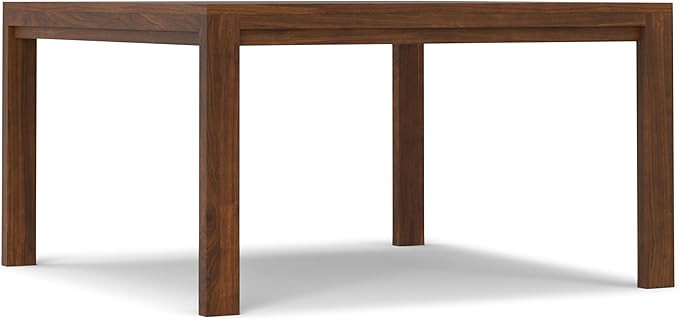 SIMPLIHOME Wilson Square Dining Table, Solid Wood Walnut Veneer, 54-inches Square, Transitional-Style Kitchen Table for up to 8 People