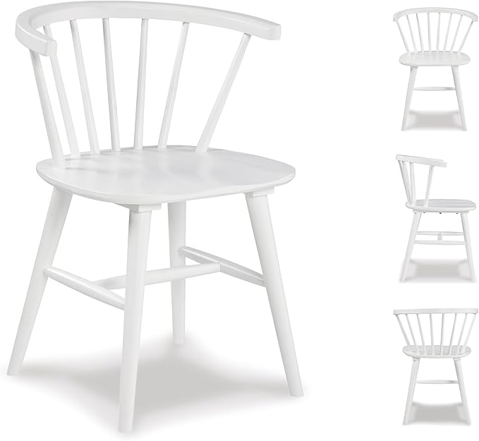 Signature Design by Ashley Grannen Modern 18" Spindle Back Dining Chair, 2 Count, White