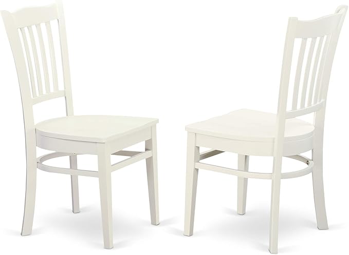 East West Furniture NDGR5-LWH-W 5 Piece Dining Room Furniture Set Includes a Rectangle Kitchen Table with Dropleaf and 4 Dining Chairs, 30x48 Inch, Linen White