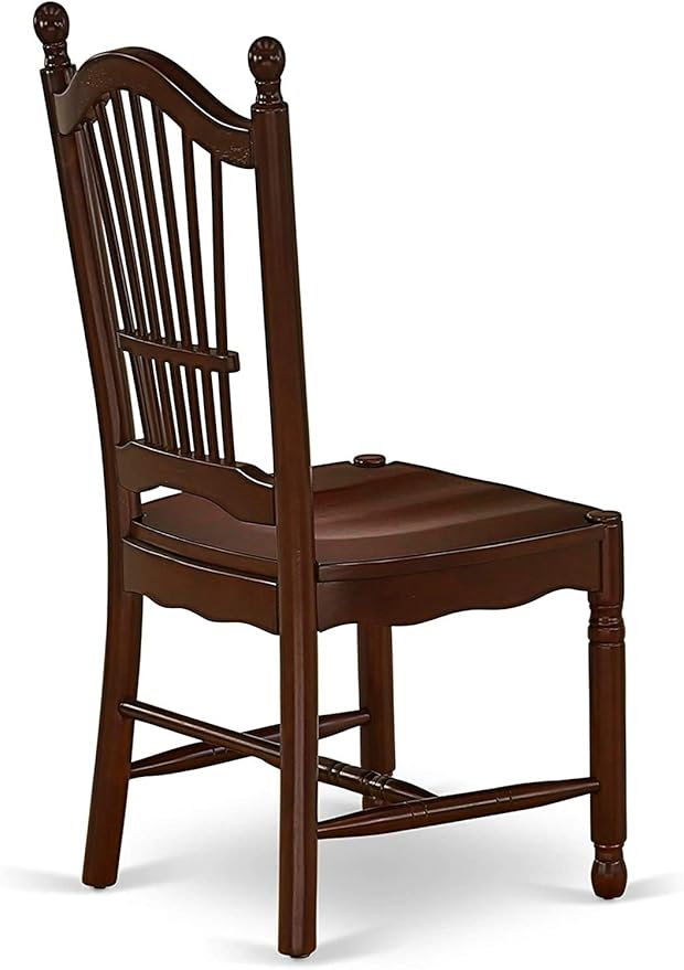 East West Furniture DODO7-MAH-W 7 Piece Modern Dining Table Set Consist of a Rectangle Wooden Table with Butterfly Leaf and 6 Dining Room Chairs, 42x78 Inch, Mahogany