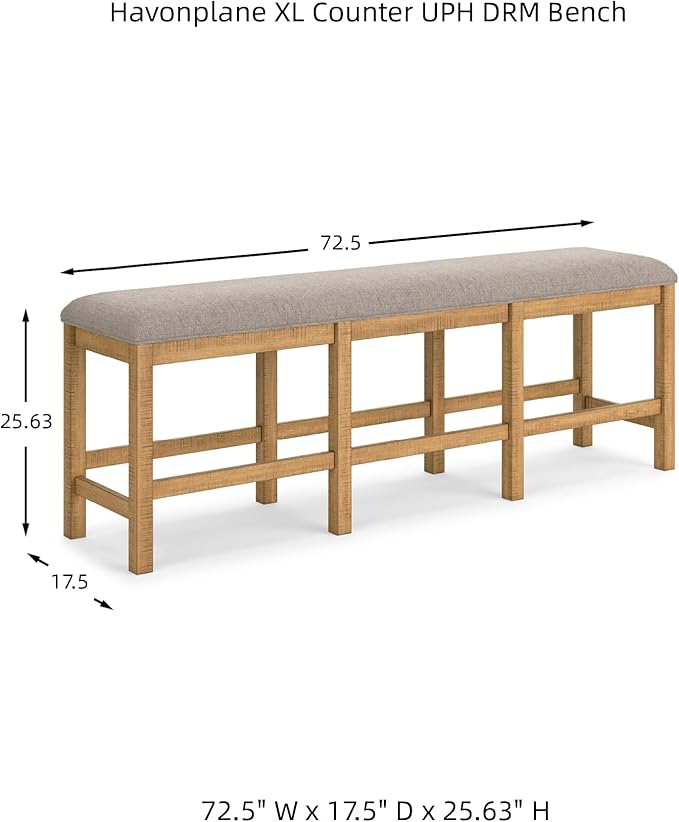 Signature Design by Ashley Havonplane 72" Counter Height Dining Bench, Brown