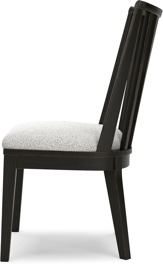 Signature Design by Ashley Galliden Urban Upholstered Armless Dining Chair, Set of 2, Black & Light Gray