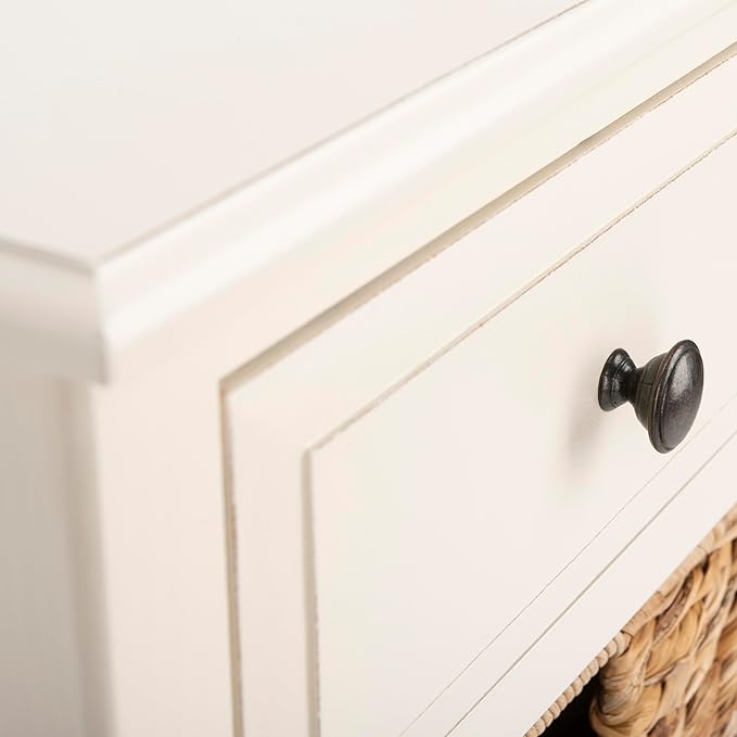 Safavieh American Homes Collection Michaela Side Table, 15" x 11.8" x 35.8", Distressed White