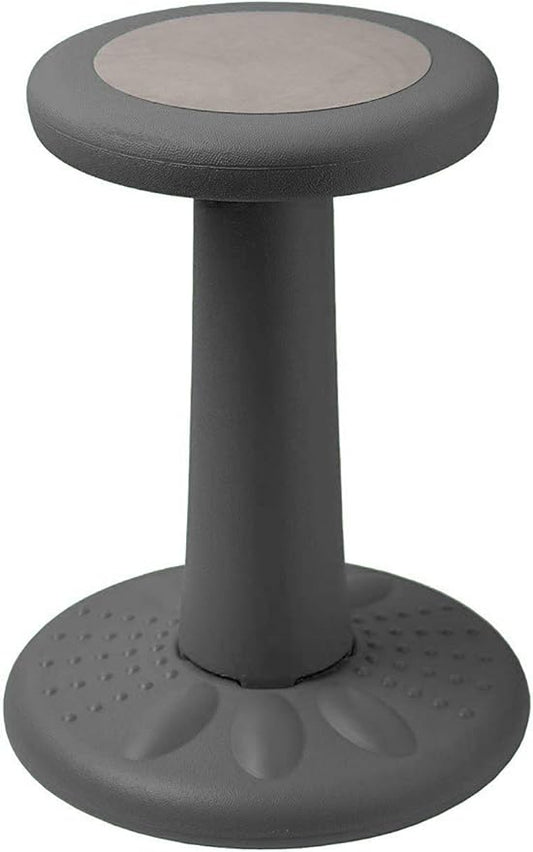 ActiveChairs Kids Wobble Stool, Flexible Classroom Seating Improves Focus, Posture & Helps ADHD/ADD. Get The Wiggles Out Active Fidget Desk Chairs, Pre-Teen 17.75" Chair, Ages 7-12, Grey