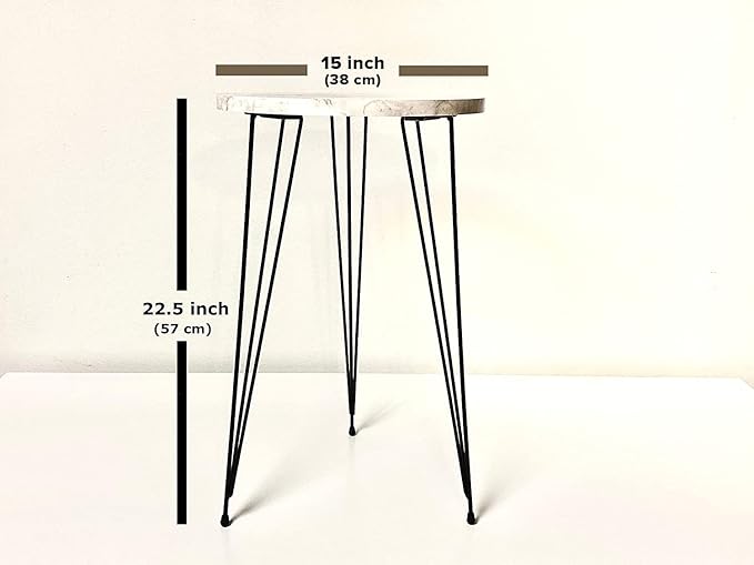 PAK HOME - Set of 2 End Table - High Gloss White Marble Look with Gold Metal Legs Round Wood Sofa Side Coffee Tables for Small Spaces, Nightstand Bedside Table for Bedroom, Living Room