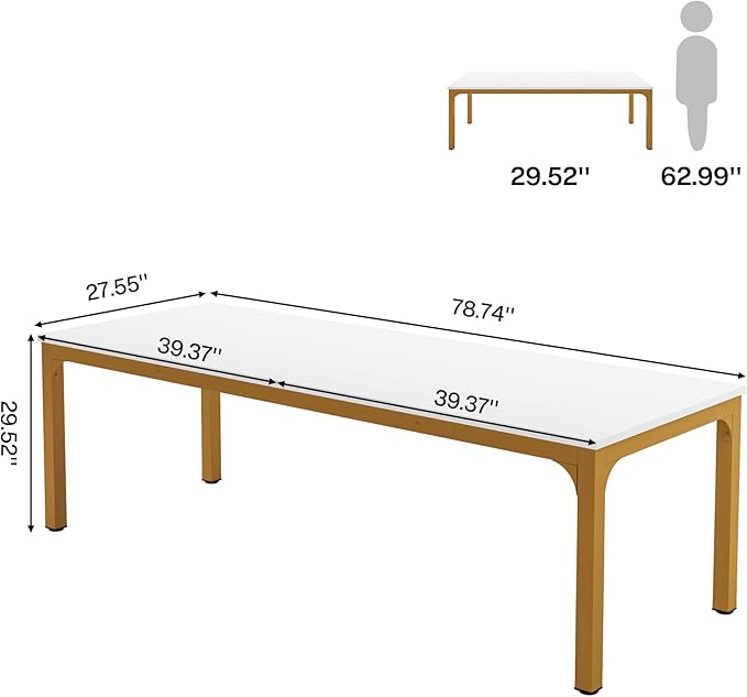 Tribesigns 78.7 Inches Extra Long Computer Desk 2 Person Desk, Double Long Desk, Workstaion for Home Office