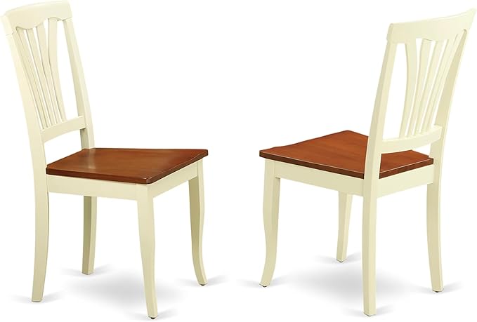 East West Furniture MZAV3-WHI-W 3 Piece Dining Table Set for Small Spaces Contains a Rectangle Dining Room Table with Dropleaf and 2 Wood Seat Chairs, 36x54 Inch, Buttermilk & Cherry