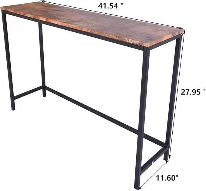HOMERECOMMEND Rustic Brown Console Table for Entryway, Living Room, Hallway - 41.54" x 11.60" x 27.95"