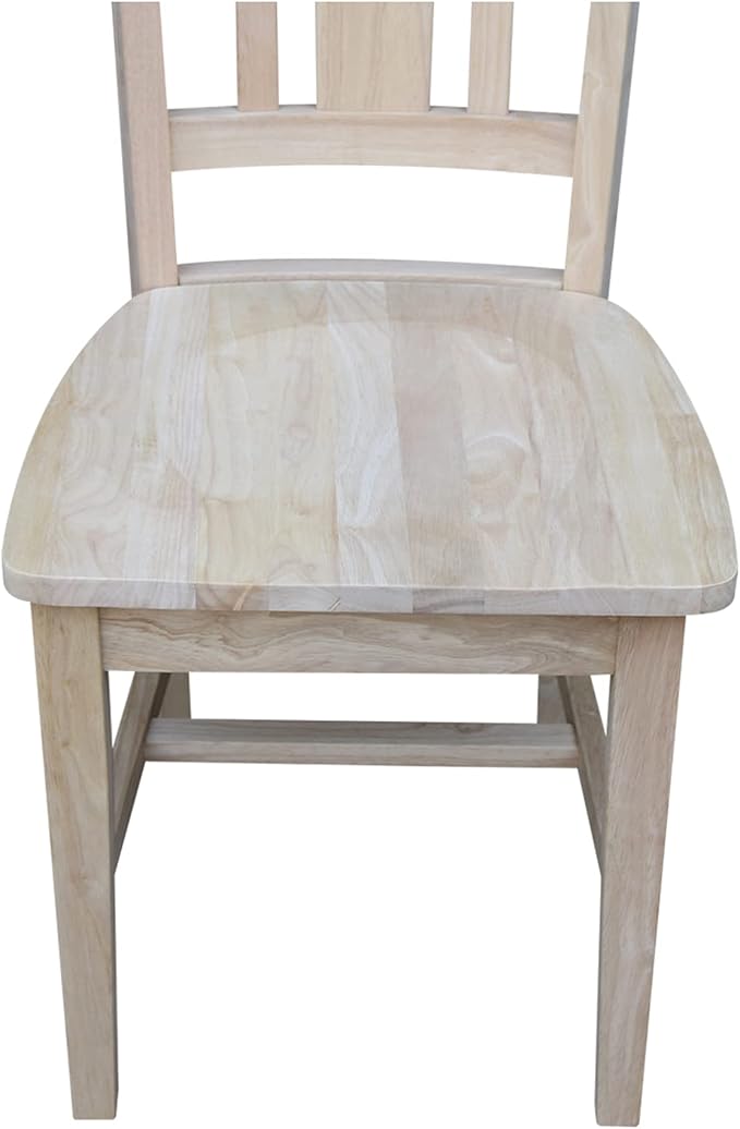 Set of Two San Remo Slat Back Dining Chairs, Unfinished