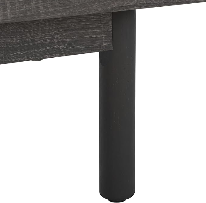SAFAVIEH Aino TV Stand for up to 60" Flatscreen – Distressed Black with Rattan Mesh, 3 Doors with Interior Storage, Sideboard Cabinet, Entertainment Media Console (MED9618E)