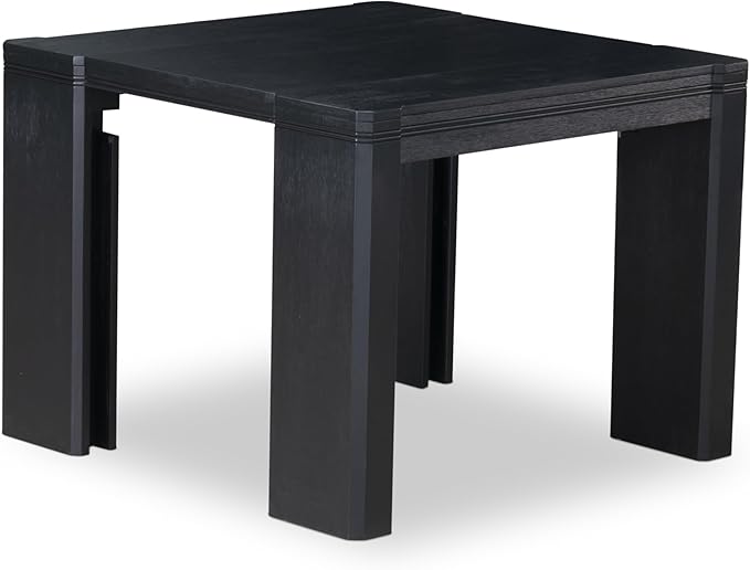 X07SI-B06-48 - 9-piece Dining Room Table Set a Rectangular Kitchen Table and a wooden Bench and 7 coffee Linen Fabric Dining Chair, 39x120 Inch, Wire Brushed Black