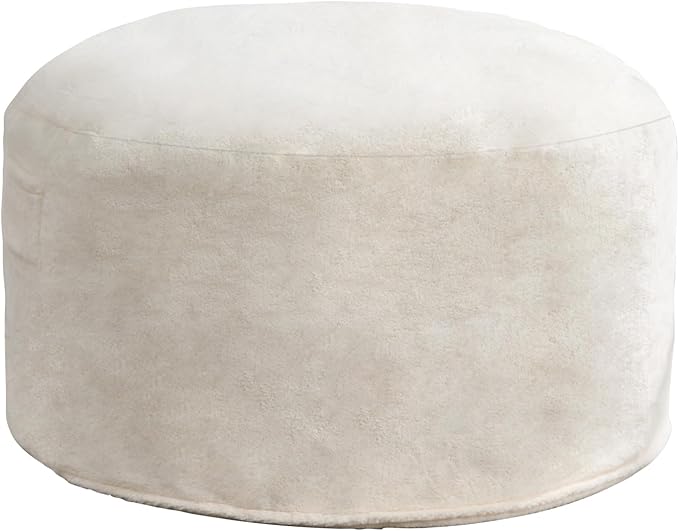 Hobestluk 5ft Bean Bag Chairs for Adults Large Beanbag Chair with Plush Faux Fur Cover Big Bean Bag Chair for Living Room Bedroom Dorm Office - White (50” x 50” x 24")