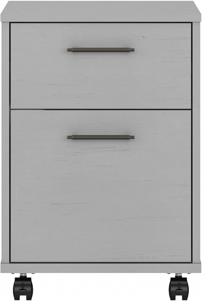 Bush Furniture Key West 2 Drawer Rolling File Cabinet in Cape Cod Gray Mobile Organization for Home Office Small Under Desk Storage on Wheels