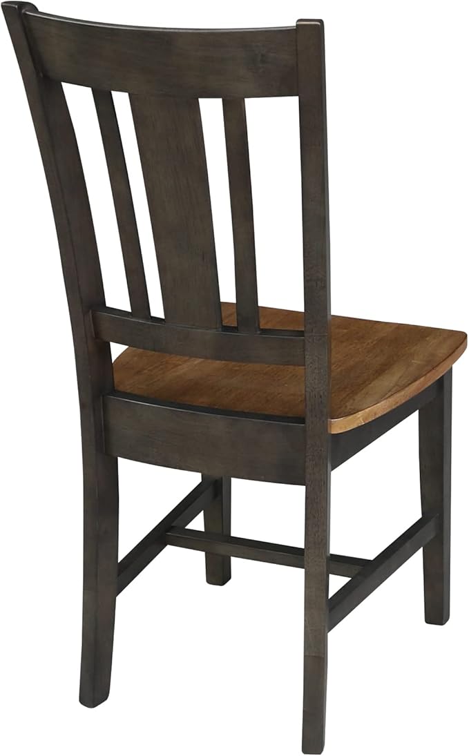International Concepts San Remo Splatback Dining Chair, Height, Hickory/Washed Coal