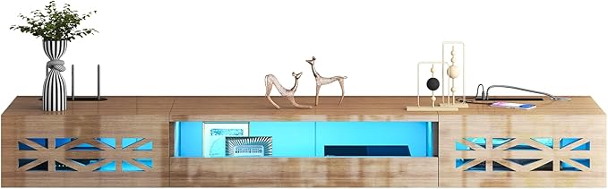 Floating TV Stand, 71" Floating Entertainment Center Wall Mounted,Floating Wall Mounted TV Shelf with,Modern High Gloss tv Cabinet Media Console with Storage