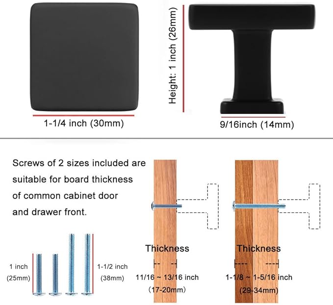 KOOFIZO 30 Pack Oil Rubbed Bronze Cabinet Knobs Bronze Drawer Knobs K08 Square Single Hole Cabinet Pulls for Cabinets Drawer Dresser Cupboard Bedroom Closet Bathroom Vanity