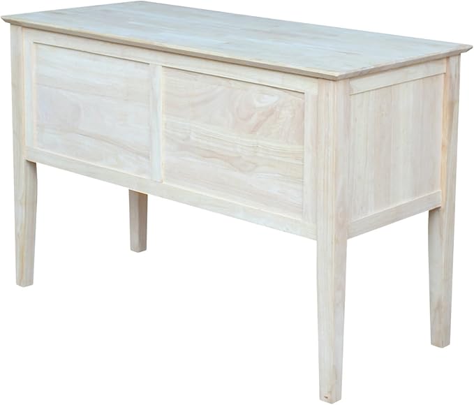 IC International Concepts, Brooklyn Desk, Solid Real Wood, Sturdy Parawood, DIY, Paint/Stain Ready, Unfinished