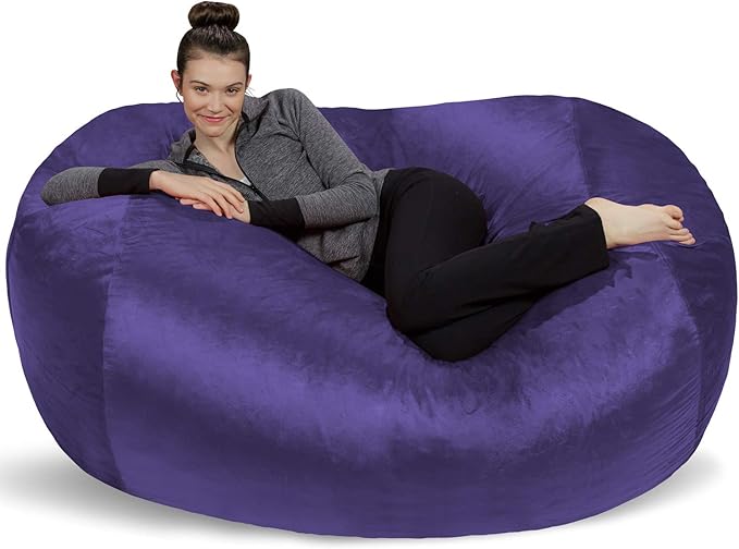 Sofa Sack Bean Bag Chair Cover, 6-Feet, Purple